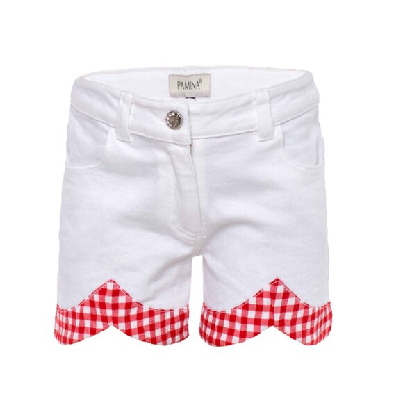Gingham Girls Shorts Outfit in White and Red - Picture 6 of 8